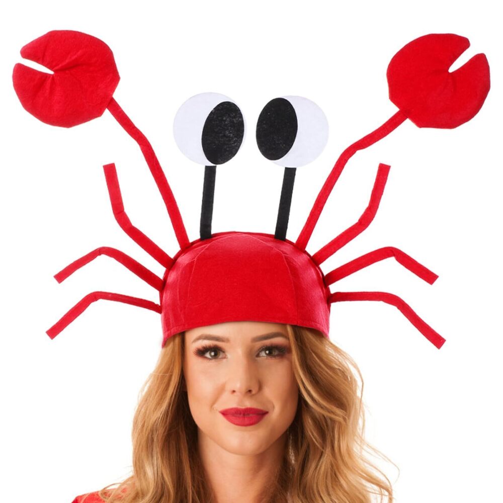 3865 Funny Crab Hat - 1pc 3D Stereoscopic Red Hat for Halloween Christmas